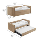 Modway Veyla Channel Tufted Performance Velvet Twin Daybed With Trundle