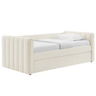 Modway Veyla Channel Tufted Boucle Twin Daybed With Trundle  