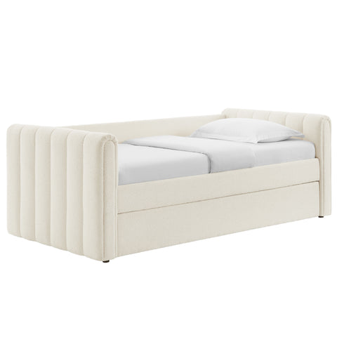 Modway Veyla Channel Tufted Boucle Twin Daybed With Trundle  
