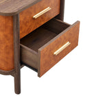Modway Coralie 2-Drawer Curved Vegan Leather Nightstand