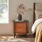 Modway Coralie 2-Drawer Curved Vegan Leather Nightstand