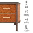 Modway Coralie 2-Drawer Curved Vegan Leather Nightstand