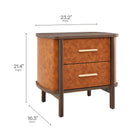 Modway Coralie 2-Drawer Curved Vegan Leather Nightstand