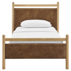 Modway Ginny Twin Size Vegan Leather Platform Bed Frame