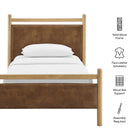 Modway Ginny Twin Size Vegan Leather Platform Bed Frame