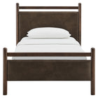Modway Ginny Twin Size Vegan Leather Platform Bed Frame