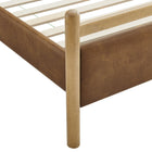Modway Ginny Queen Size Vegan Leather Platform Bed Frame