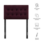 Modway Emily Stain-Resistant Performance Velvet Twin Size Headboard