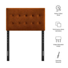 Modway Emily Stain-Resistant Performance Velvet Twin Size Headboard