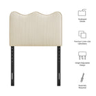 Modway Athena Striped Fabric Upholstered Twin Size Headboard