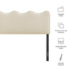 Modway Athena Striped Fabric Upholstered Full Size Headboard