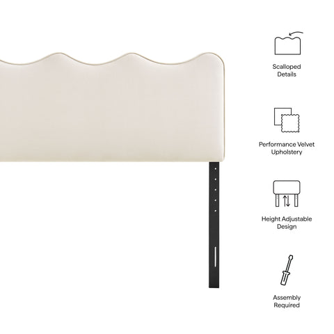 Modway Athena Stain-Resistant Performance Velvet Queen Size Headboard
