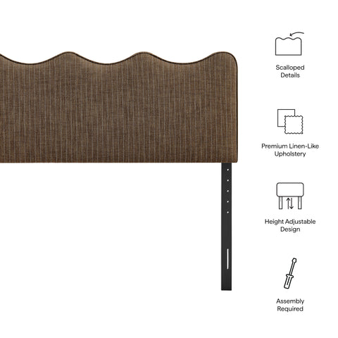 Modway Athena Striped Fabric Upholstered Queen Size Headboard