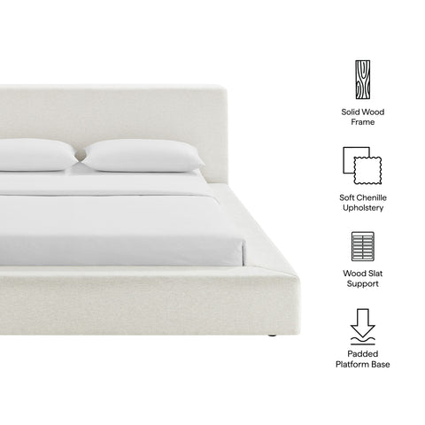 Modway Luma Chenille Upholstered Queen Platform Bed Frame