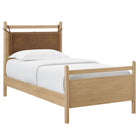 Modway Leni Twin Size Vegan Leather and Wood Platform Bed Frame
