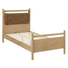 Modway Leni Twin Size Vegan Leather and Wood Platform Bed Frame