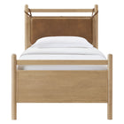 Modway Leni Twin Size Vegan Leather and Wood Platform Bed Frame