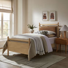Modway Leni Twin Size Vegan Leather and Wood Platform Bed Frame