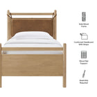 Modway Leni Twin Size Vegan Leather and Wood Platform Bed Frame