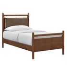 Modway Leni Twin Size Vegan Leather and Wood Platform Bed Frame