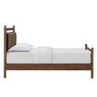 Modway Leni Twin Size Vegan Leather and Wood Platform Bed Frame