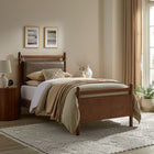 Modway Leni Twin Size Vegan Leather and Wood Platform Bed Frame