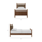 Modway Leni Twin Size Vegan Leather and Wood Platform Bed Frame