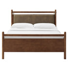 Modway Leni Full Size Vegan Leather and Wood Platform Bed Frame
