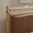 Modway Leni Queen Size Vegan Leather and Wood Platform Bed Frame