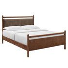 Modway Leni Queen Size Vegan Leather and Wood Platform Bed Frame