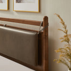 Modway Leni Queen Size Vegan Leather and Wood Platform Bed Frame