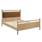 Modway Leni King Size Vegan Leather and Wood Platform Bed Frame