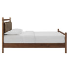 Modway Leni King Size Vegan Leather and Wood Platform Bed Frame