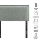 Modway Camille Striped Linen Blend Twin Size Headboard