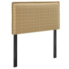 Modway Camille Checkered Linen Blend Twin Size Headboard