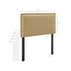 Modway Camille Checkered Linen Blend Twin Size Headboard