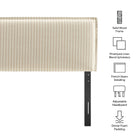 Modway Camille Striped Linen Blend Full Size Headboard