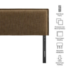 Modway Camille Striped Linen Blend Queen Size Headboard