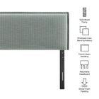 Modway Camille Striped Linen Blend Queen Size Headboard