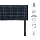 Modway Camille Checkered Linen Blend Queen Size Headboard