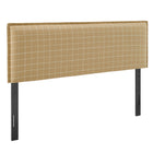 Modway Camille Checkered Linen Blend Queen Size Headboard