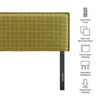 Modway Camille Checkered Linen Blend King Size Headboard