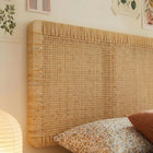 Modway Sandy Wall Mounted Wood and Rattan Twin Size Headboard