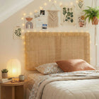 Modway Sandy Wall Mounted Wood and Rattan Twin Size Headboard