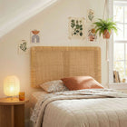 Modway Sandy Wall Mounted Wood and Rattan Twin Size Headboard