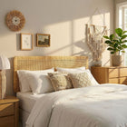 Modway Sandy Wall Mounted Wood and Rattan Queen Size Headboard