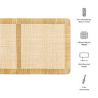 Modway Sandy Wall Mounted Wood and Rattan King Size Headboard