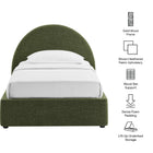 Modway Resort Twin Arched Upholstered Fabric Storage Platform Bed Frame