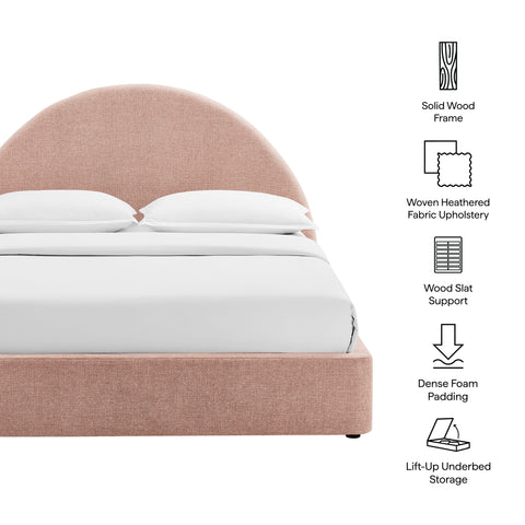 Modway Resort Queen Arched Upholstered Fabric Storage Platform Bed Frame