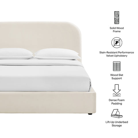 Modway Keynote Full Performance Velvet Storage Platform Bed Frame